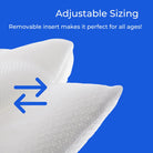 The SleepSure™ Anti-Suffocation Pillow is adjustable in sizing making it great for all ages. You can remove the insert to have less depth in the pillow or use the insert as a pillow itself!